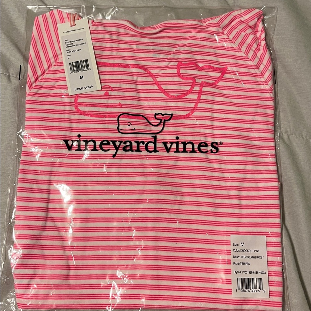 Vineyard Vines Pink and White Striped Tee